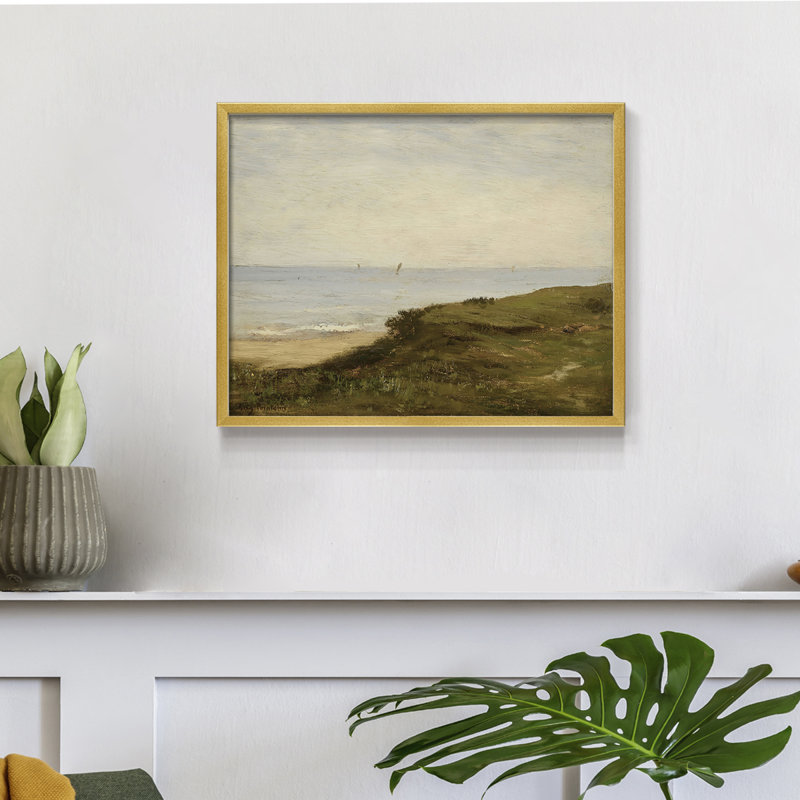 Paysages rétro-DCCXCII - impression encadrée - réaménageable, H 16 po x l 20 po, Doré