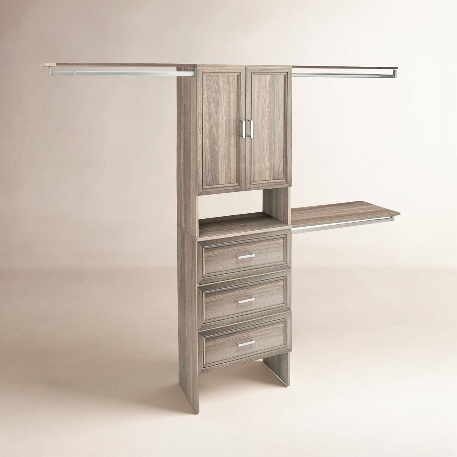 SuiteSymphony Closet System with Drawers, Natural Gray