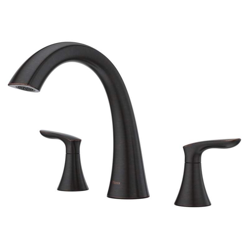 Weller Double Handle Deck Mounted Roman Tub Faucet Trim, Tuscan Bronze