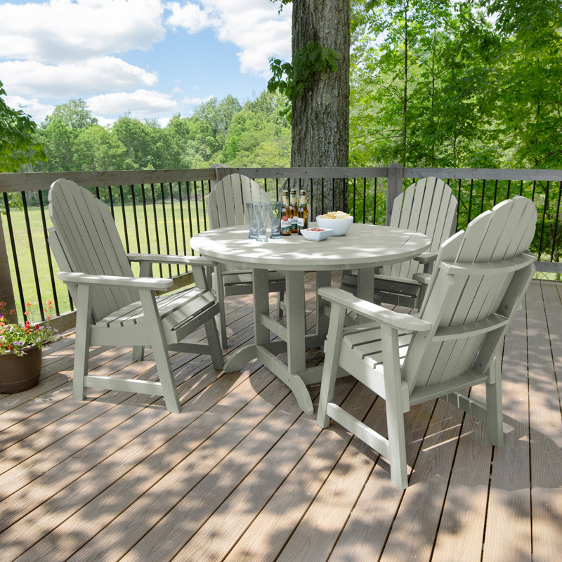 Anette 4-Person 48" Round, Counter-Height Dining Set, Eucalyptus