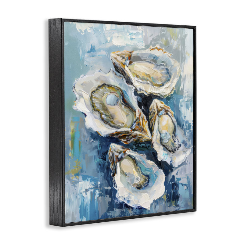 «Freshly Shucked Oysters», art de la giclée encadrée par LSR Design Studio, H 20 po x l 16 po, Giclée encadrée noir minuit