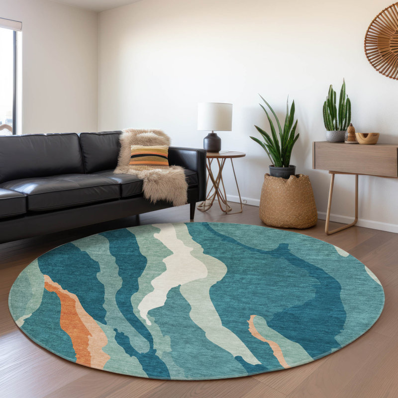 Tapis de qualité supérieure lavable à la machine Cossette AMF1047, Rond 8 pi