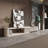 Cogliandro Modern Extendable TV Stand With Faux Marble&Slatted 3 Drawers, Wood Media Console,  Entertainment Center, Cream 