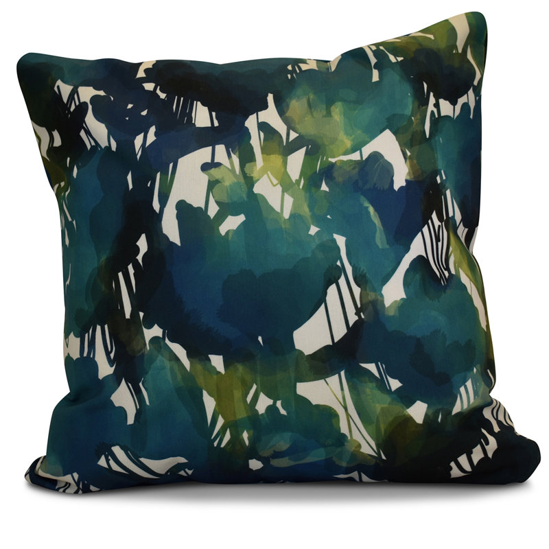 Housse et insert de coussin carré Flora and Fauna, 20 po x 20 po, sarcelle