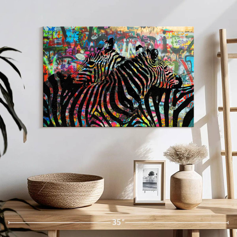 Brampt Graffiti Zebras, 16" H x 24" W