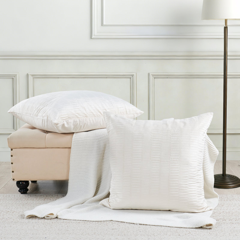 Housse de coussin en velours à plis Euro, Gardenia