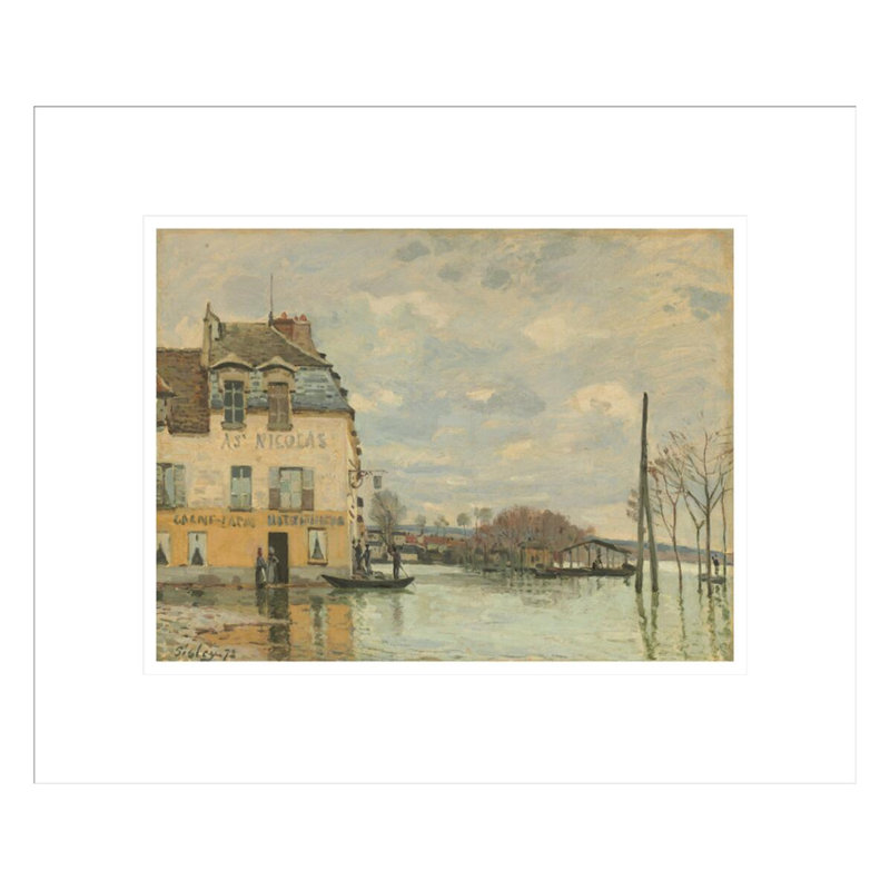 «Flood at Port-Marly» par Alfred Sisley, impression giclée sur cadre, H 13,75 po x l 16,43 po