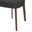 Chaises de salle à manger rembourrées de style Mid-Century gris avec pieds en bois massif brun foncé (ensemble de 2)-129700341
