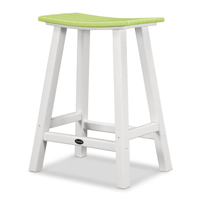 POLYWOOD Contempo 24" Saddle Counter Stool