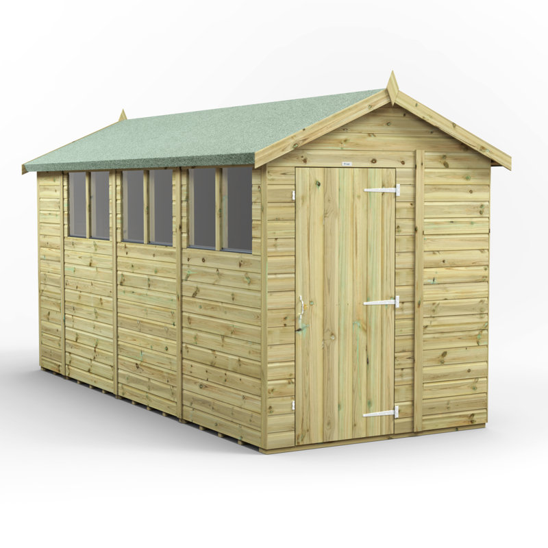 Powersheds 14 x 6ft Premium Pressure Treated Timber Apex Garden Shed