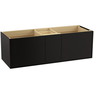 Ensemble de meuble-lavabo de salle de bain double à fixation murale 62" jute tons