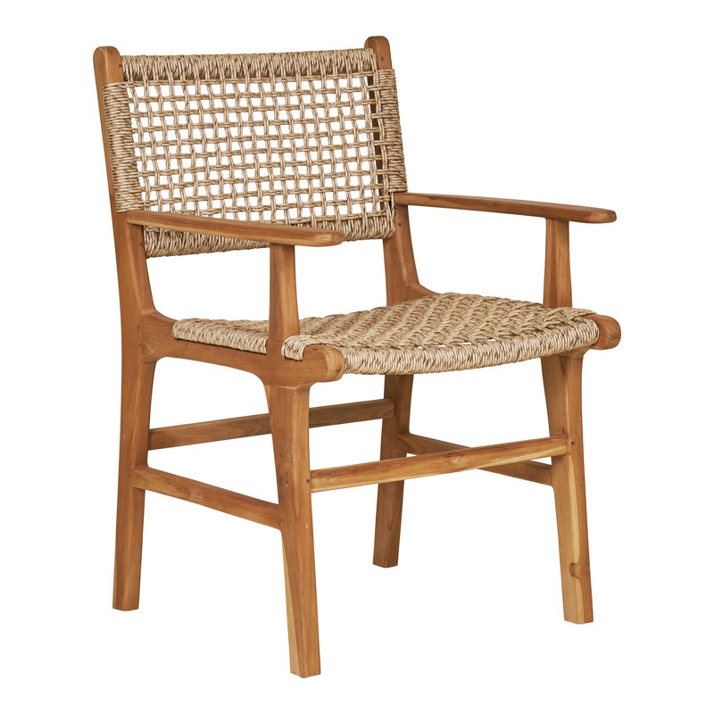 Alyzah 48cm H Polyester Upholstered Armchair in Natural