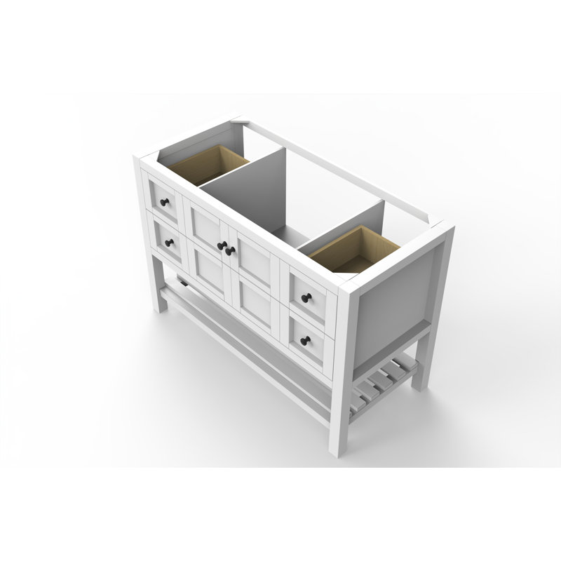 Meuble-lavabo de 48 po Anneus (base seulement), Blanc, Noir