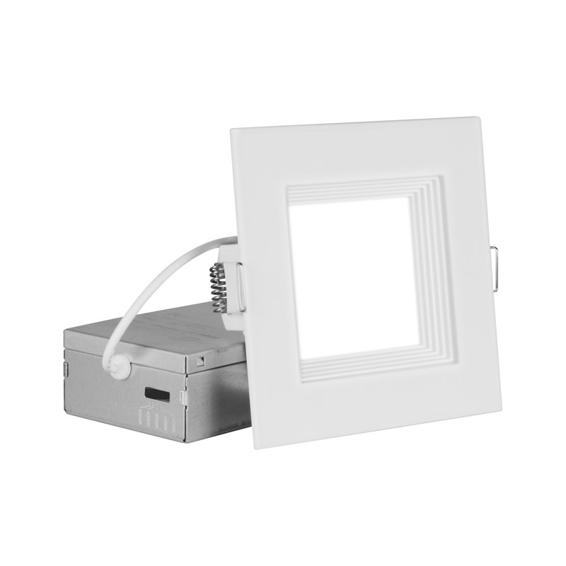4'' Selectable Color Temperature 10.73 Watt Dimmable Air-Tight IC Rated LED Canless Recessed Lighting Kit