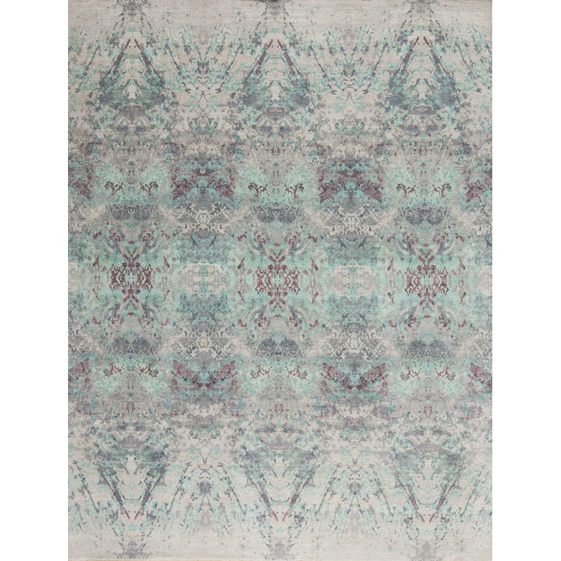 Fanciful Hand Knotted Ikat Area Rug