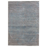 Hand Woven Cotton and Silk Abstract Area Rug