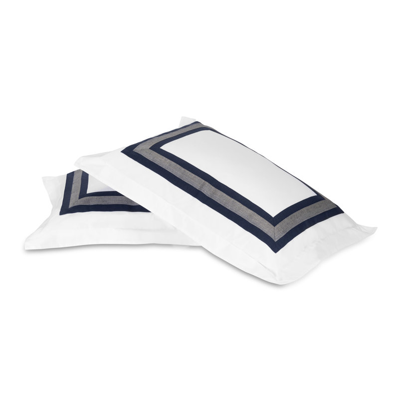 Harper 100% Cotton Envelope Sham, Navy, Standard