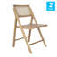Aayah Commercial Grade Cane Rattan Folding Chairs with Solid Wood Frame and Seat-2135090133