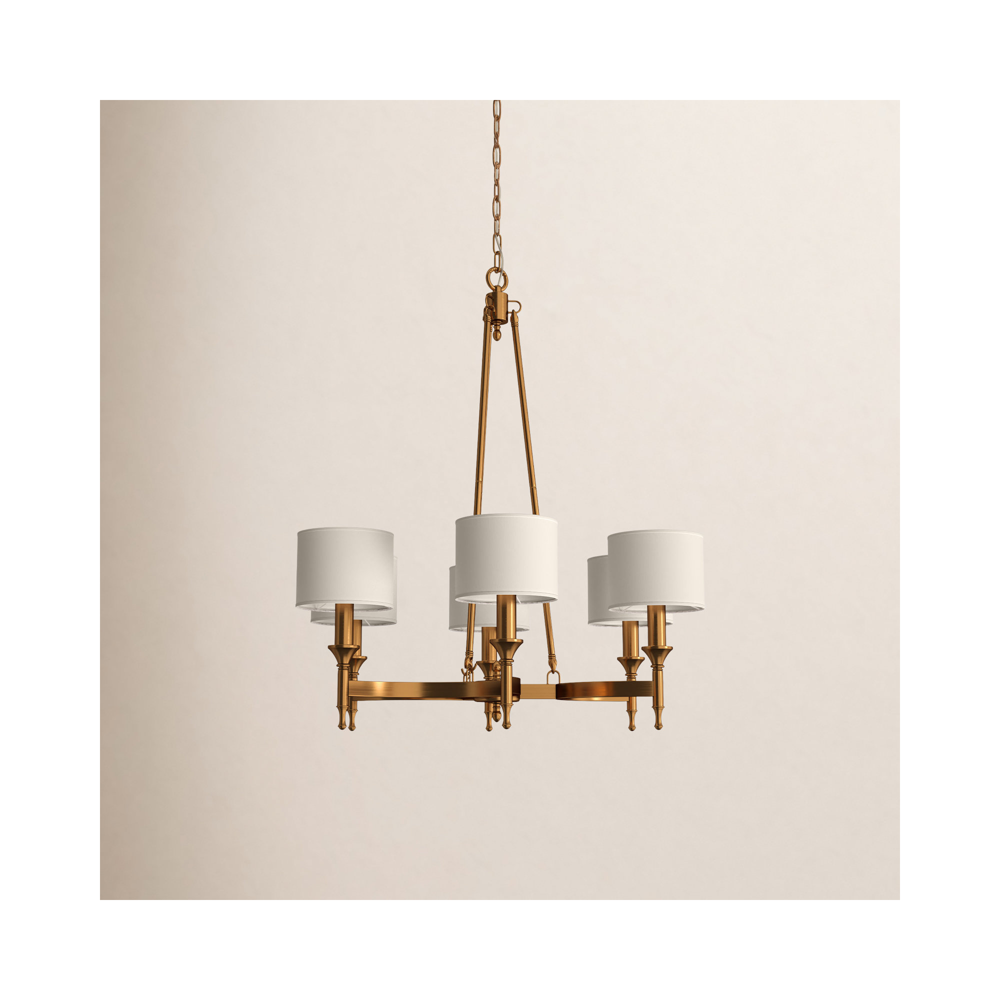 6 - Light Metal Dimmable Chandelier