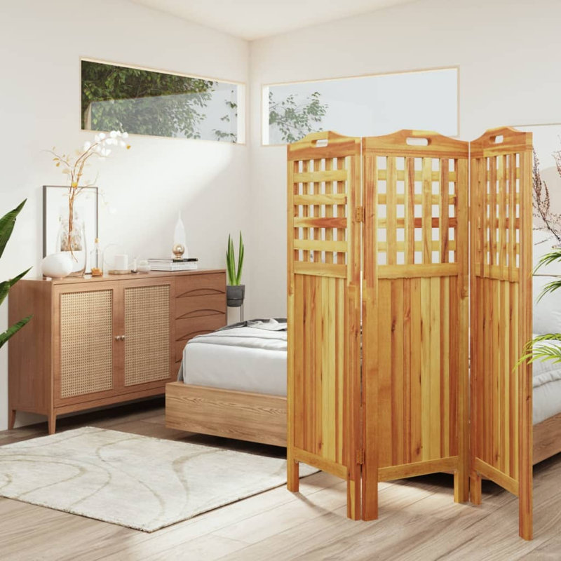 Ibarra Solid Wood Folding Room Divider, 115cm H x 121.5cm W x 2cm D, 3