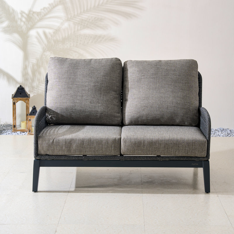 Outdoor Aluminum Loveseat With Cushions