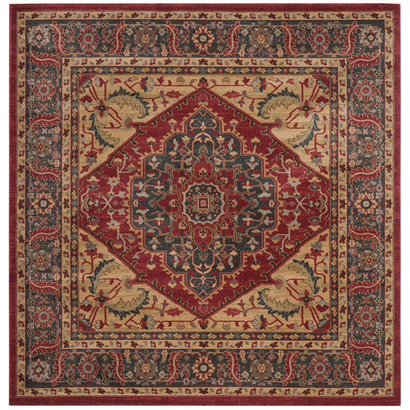 Pennypacker Performance Oriental Rug, Square 6'7"