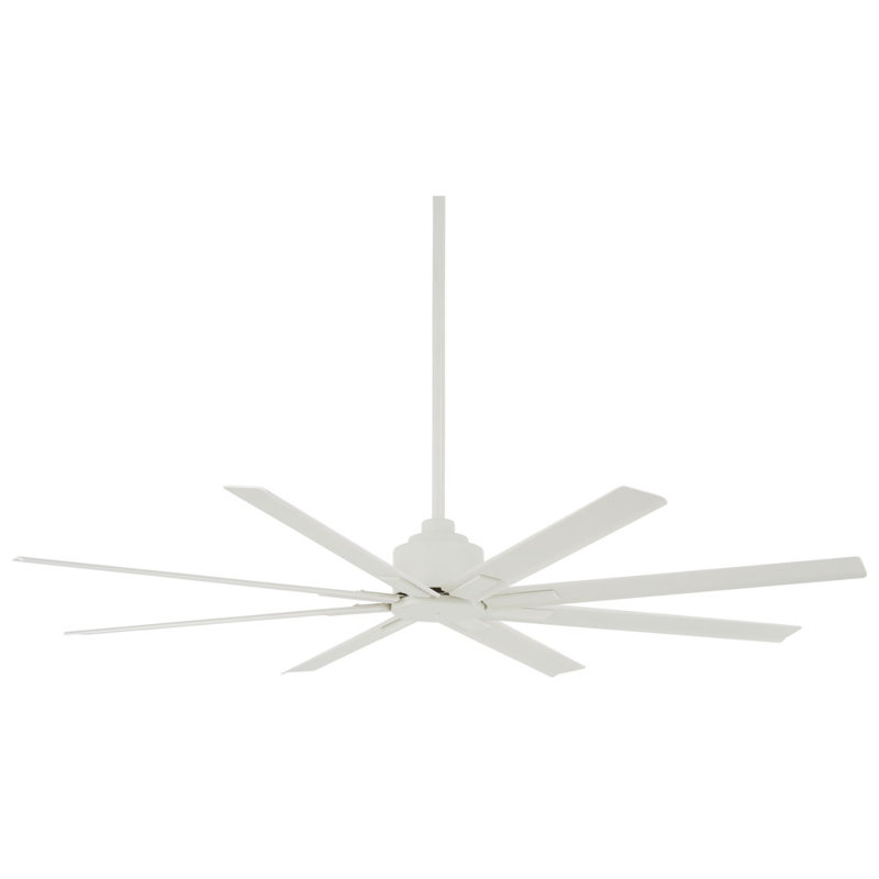 65" 8 - Blade Standard Ceiling Fan with Remote Control, Flat White