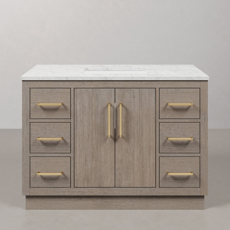 Hugo 48'' W Single Vanity, Satin Gold
