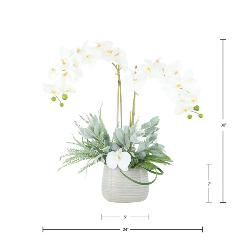 Orchid Faux Floral in Pot