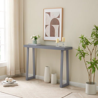 36 Inch Modern Wood Narrow Console Table for Entryway or Living Room, Slim Sofa Table for Hallway or Behind Couch - Gray