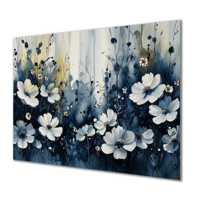 Midnight Violet Flowers In Fields II - Violets Print On Metal