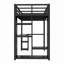 Structure de lit mezzanine avec garde-robe intégrée, lit mezzanine en métal avec bureau et tablettes de rangement