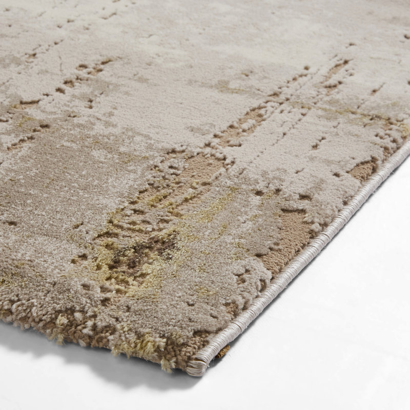 Hancox area rug Machine Woven Rectangle Beige/Gold, Rectangle 120 x 170cm