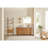 Howes 60" Double Bathroom Vanity in Mango Brown with Grain White Engineered Stone Countertop without Mirror