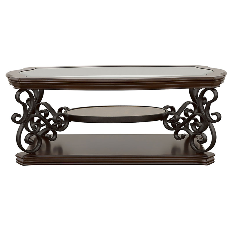 2-Shelf Glass Top Coffee Table