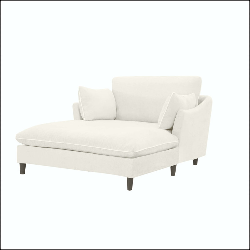 Canapé en chenille de 51,2 po avec coussins, Beige