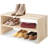 Stackable 31" Extra Wide 2-Shelf Storage Organizer, Light Brown，2 Pack-129191502