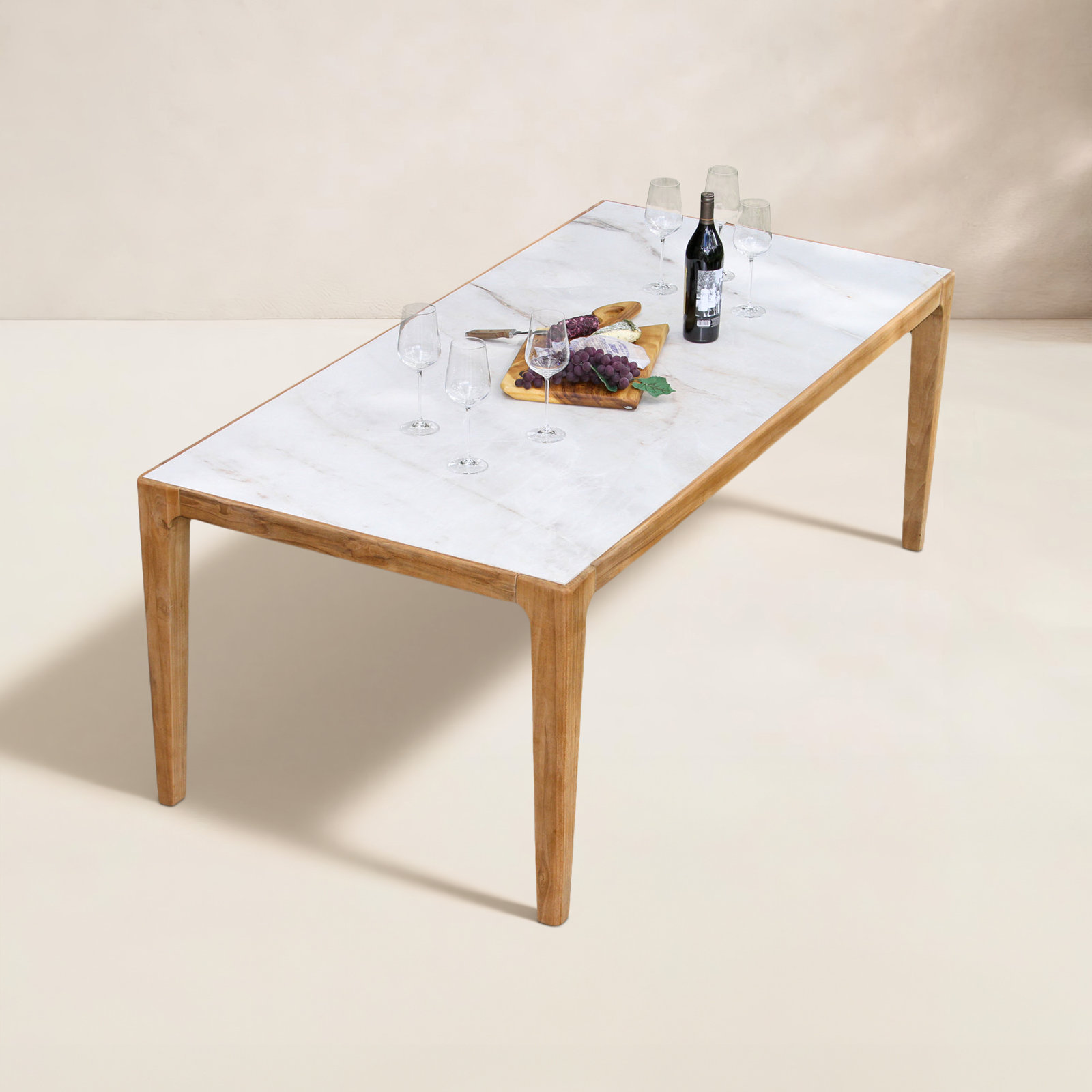Cava 79" Patio Dining Table, Monte Bianco