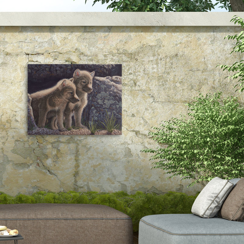 Jeff Hoff, toile de loups pour l'extérieur, H 14 po x l 19 po