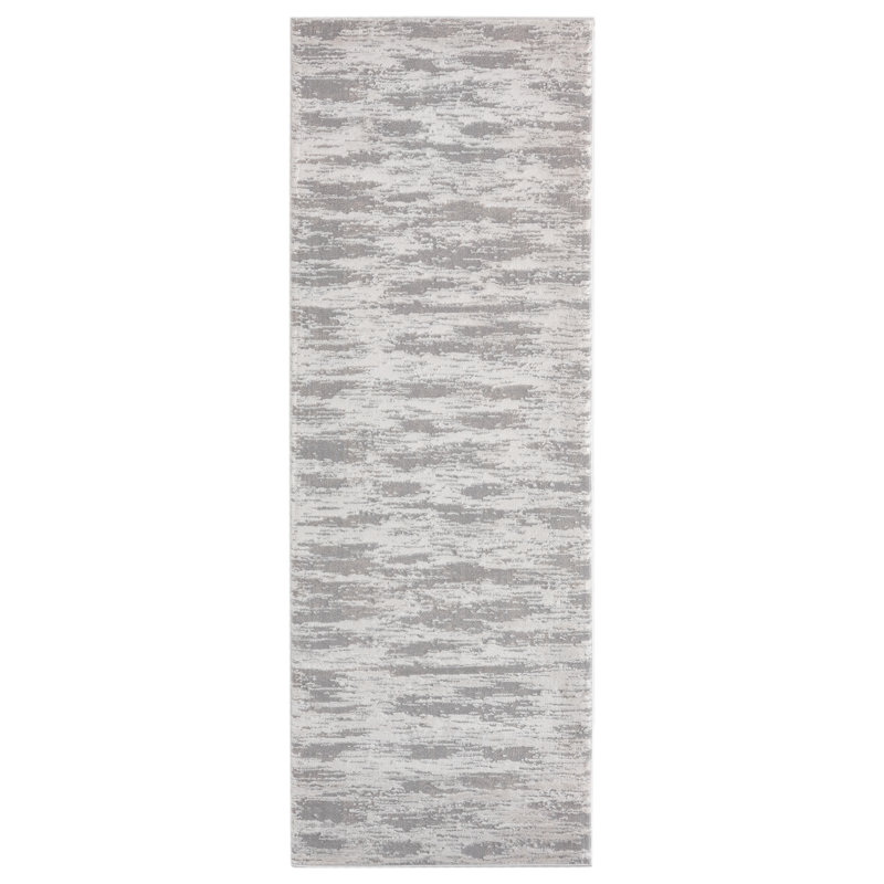 Tapis argenté Emmeline, Tapis de couloir 2 pi 7 po x 7 pi 2 po