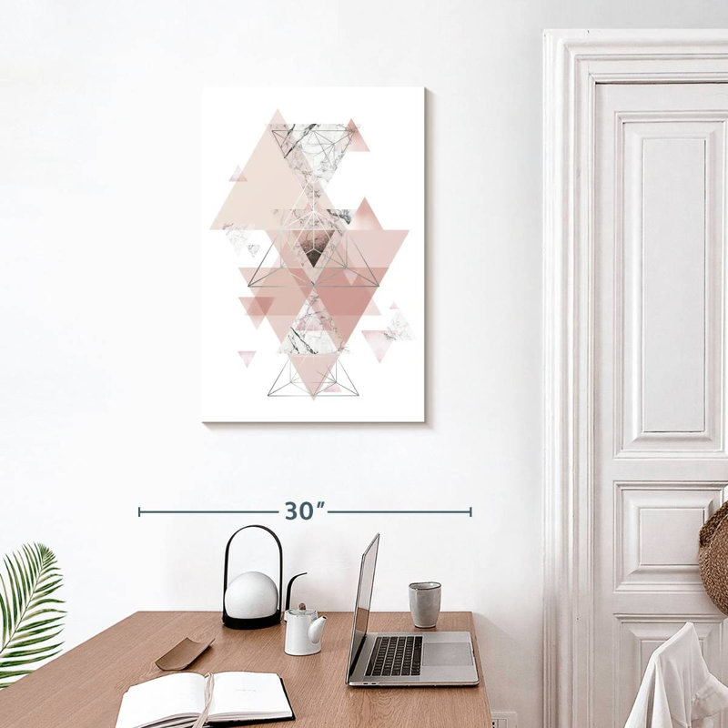 Motif géométrique marbré rose Avery, H 30 po x l 20 po