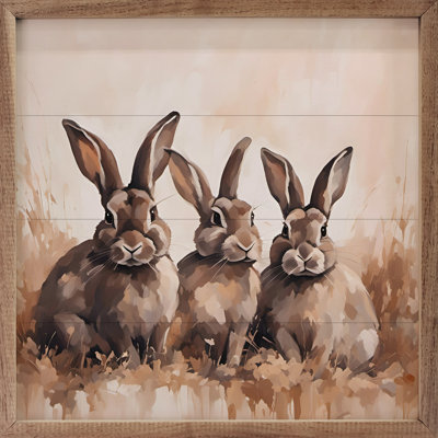Trois lapins bruns