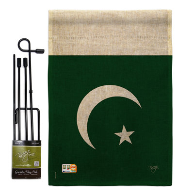 Double Sided 18.5'' H x 13'' W Burlap Flag Set