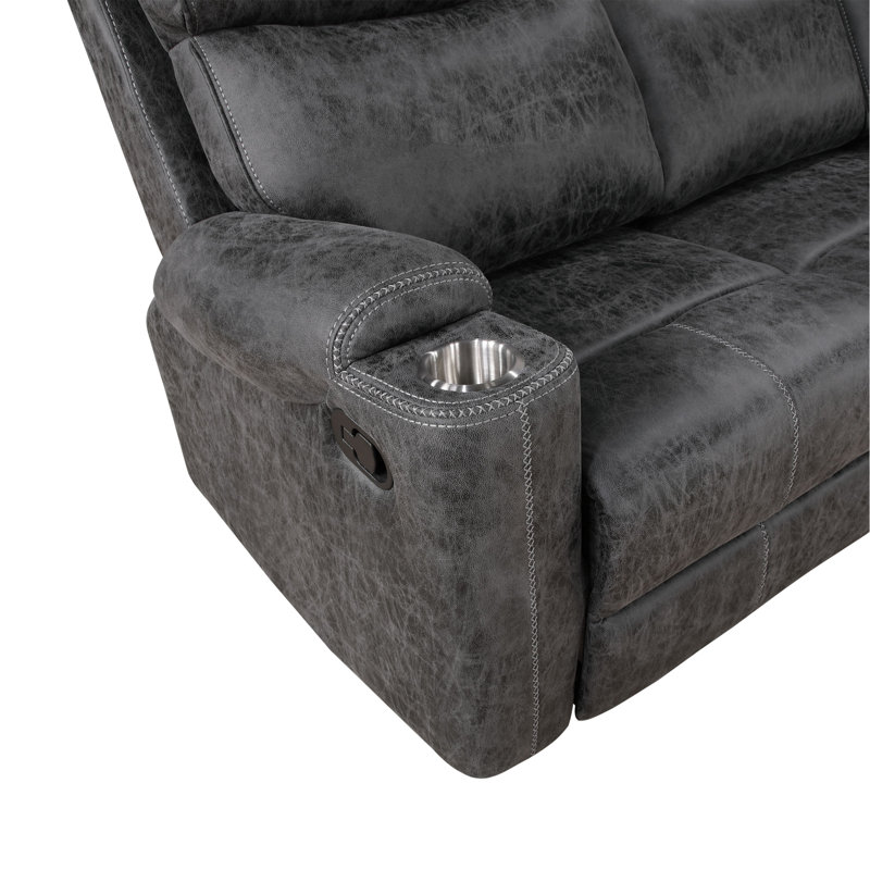 Canapé inclinable manuel en microfibre Hirah