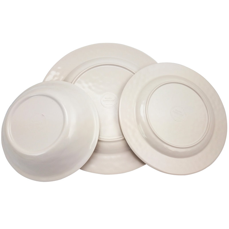 Eckert Piece Melamine Dinnerware Set - Service for 4, White