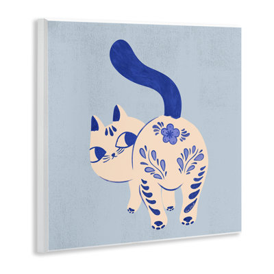  Purrcelin Patterned Cat Wall Plaque Art by Carrie Cantwell