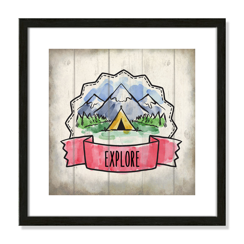 «Adventure is out There 2», art encadré, 16" H x 16" W x 1.18" D, Cadre boîte à grain de bois noir