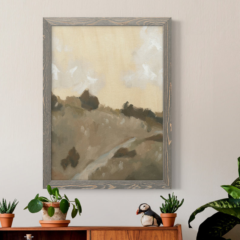 Hillside Walking Path IV - Peinture sur toile encadrée, Gris, H 32 po x l 23 po x P 1 po