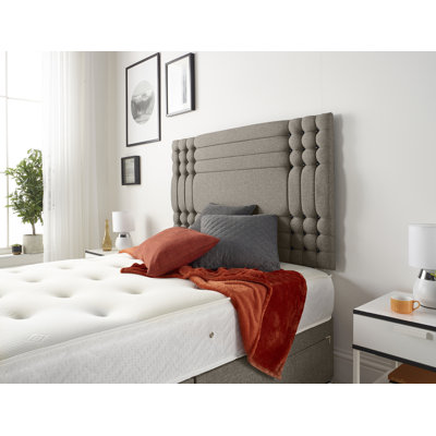 Dennishia Tweed Fabric Divan Base with Drawer Options no Headboard