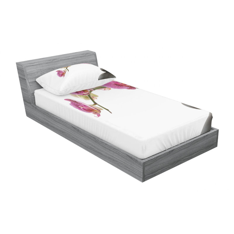 Microfiber Floral Sheet Set, Twin XL Sheet Set with Fitted Sheet
